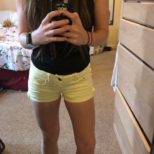 Yellow American Eagle Jean Shorts